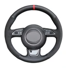 Черная искусственная кожа Замша Чехол рулевого колеса автомобиля для Audi A1 8X A3 8V Sportback A4 B8 Avant A5 8T A6 C7 A7 G8 A8