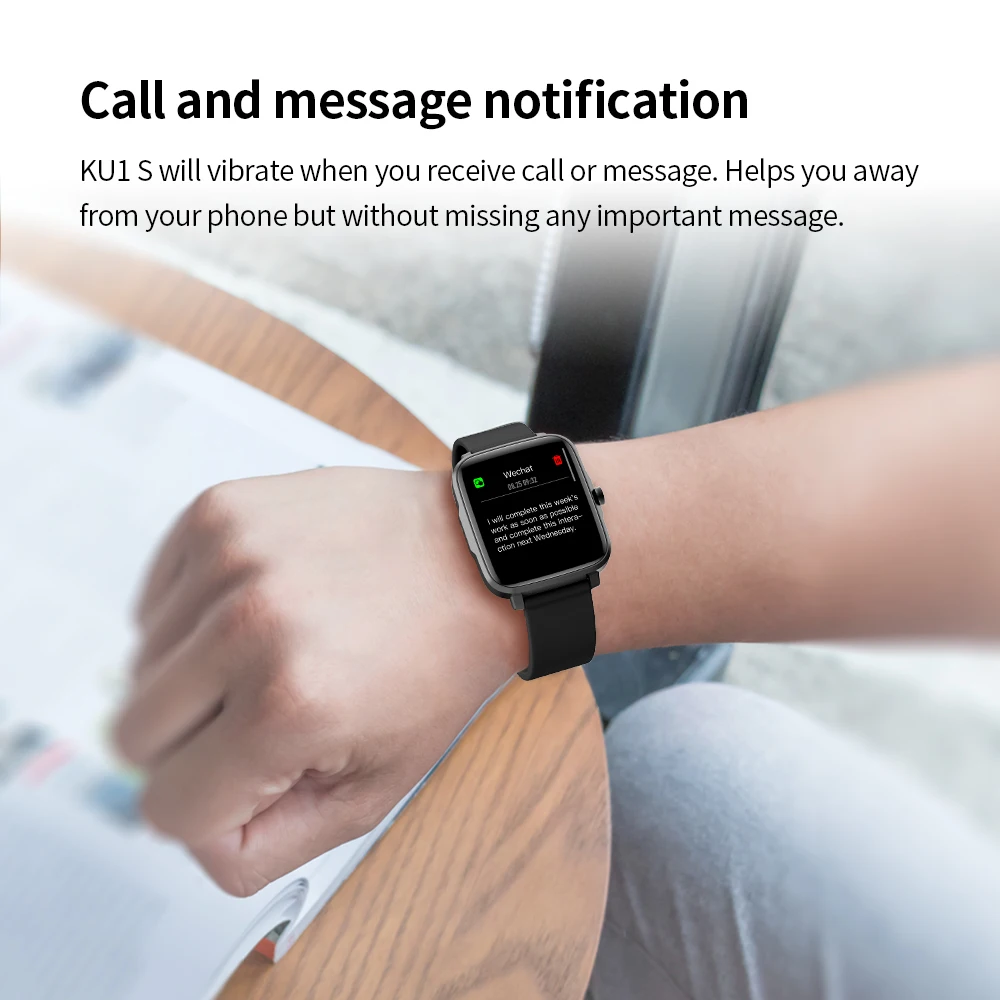 kumi ku1s men smart watch sport fitness heart rate tracker blood pressure monitor waterproof women smartwatch free global shipping
