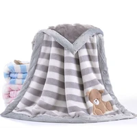 childrens blanket animal printing flannel soft warm baby blanket cute 3d cartoon double deck newborn wrap cloth swaddle