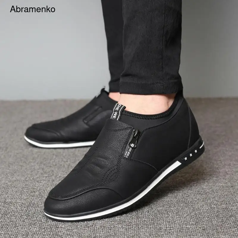 Мужская повседневная обувь Брендовые мужские мокасины дышащие слипоны черные