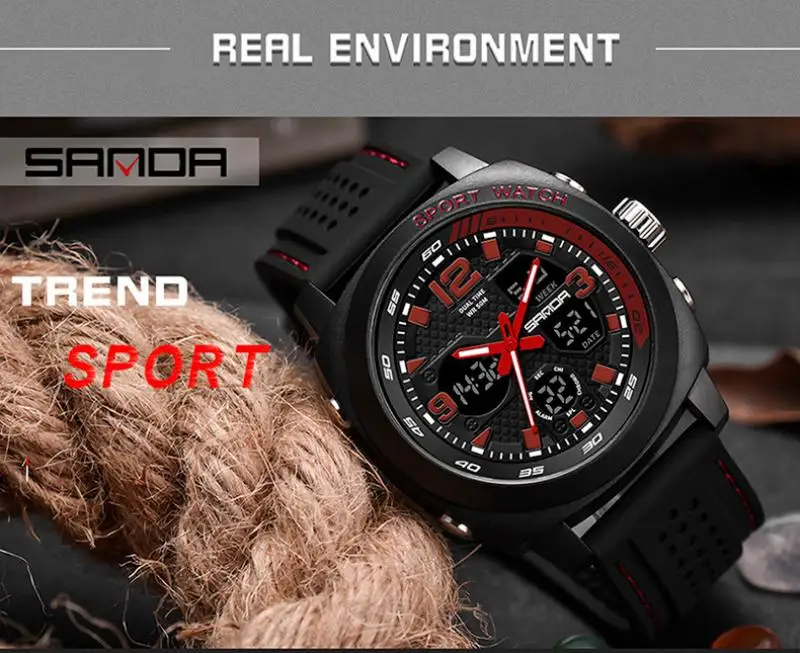 SANDA G стильные спортивные мужские часы Топ бренд класса люкс военные кварцевые