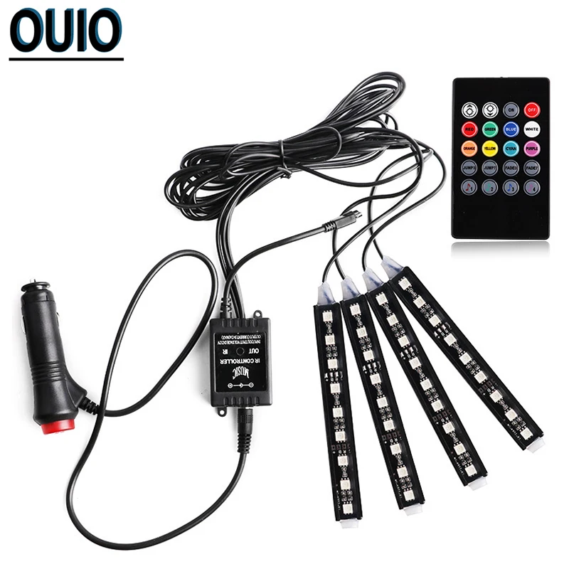 1 комплект Автомобильная светодиодная лента RGB светильник Полоса декоративные