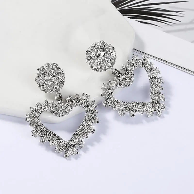 Silver Новые винтажные серьги для женщин золотые круглые геометрические серьги металлические серьги Висячие модные ювелирные изделия - Окраска металла: Silver