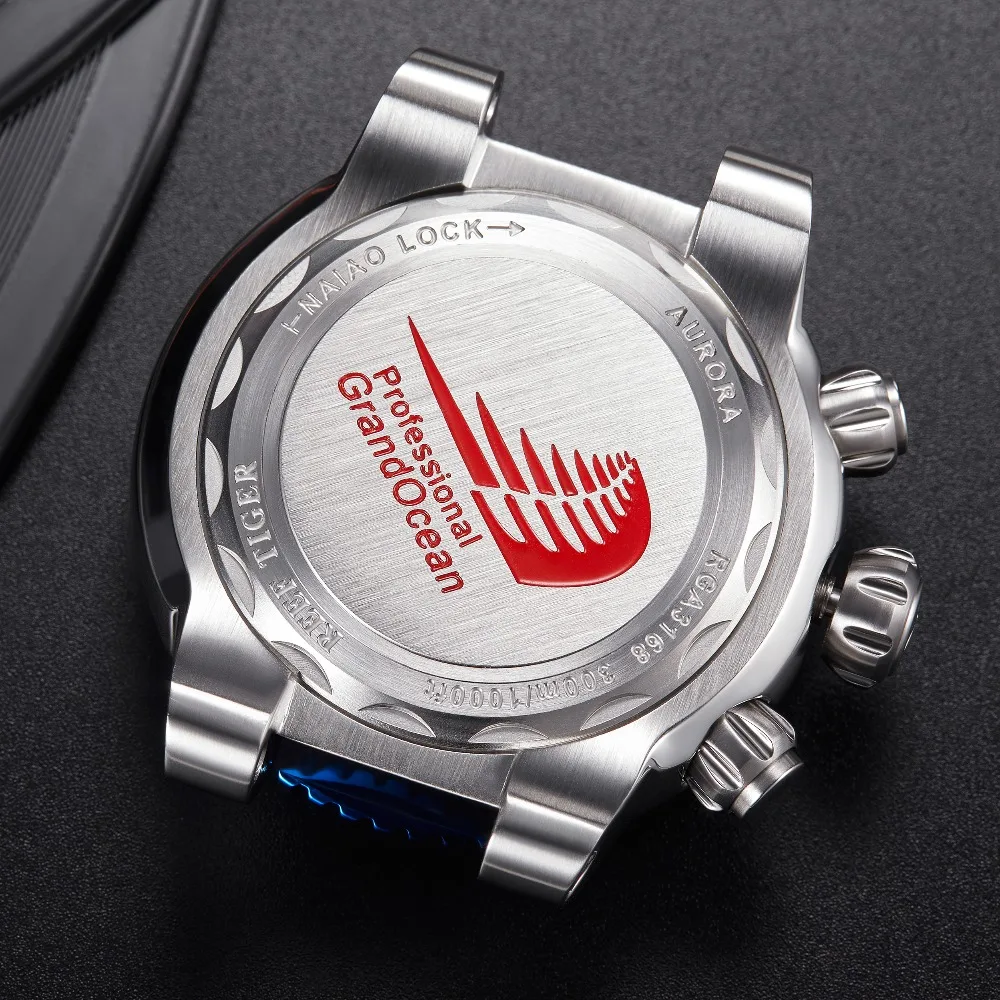 

Reef Tiger/RT Luxury Sport Watches for Men Rubber Strap Steel Military Watches Waterproof Quartz Watches RGA3168