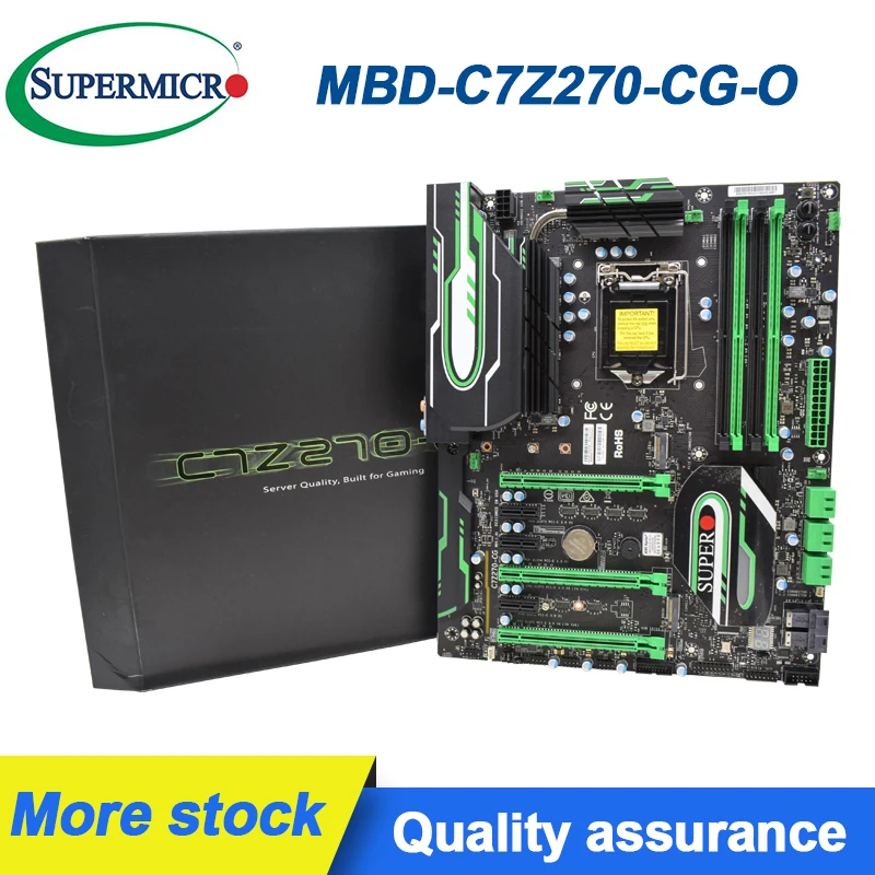 Verkaufen MBD-C7Z270-CG-O Supermicro LGA 1151 Intel Z270 Original PC Motherboard DDR4 Nicht-ECC M.2 Motherboard 3xPCI-E 3,0 X16 Slots 64GB