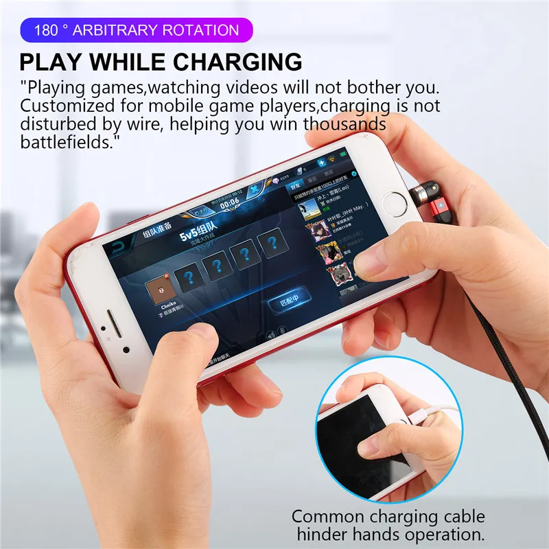 USLION Магнитный кабель usb type C Магнитный зарядный Micro usb кабель для iPhone samsung usb c Быстрая зарядка зарядный провод