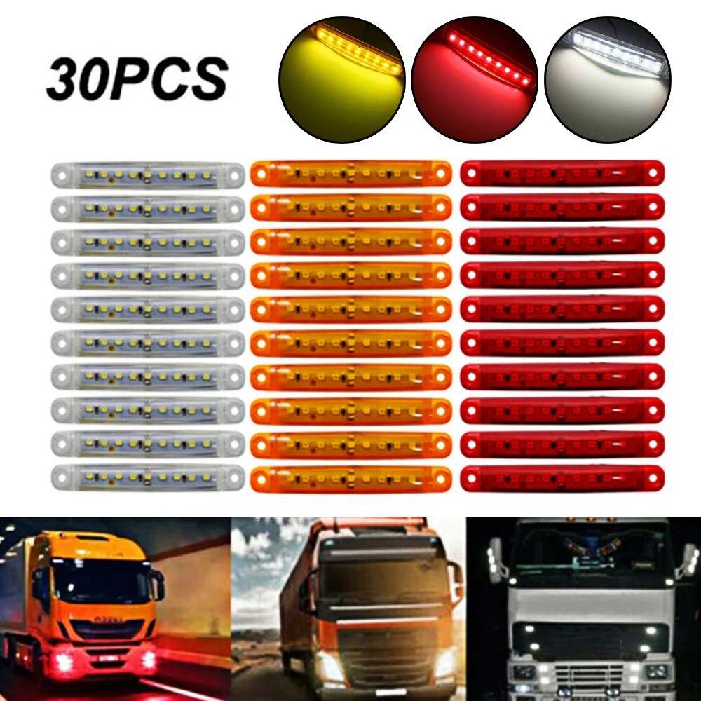 

Assembly Marker 100x15mm Lights Indicator Sealed 9 LED Side Tail Truck