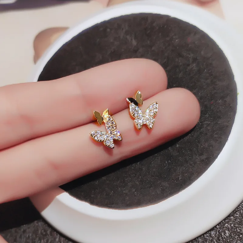 

S925 Silver Needle Butterfly Stud Earrings Diamond Earrings 2020 Trendy Stud Earrings Fashion Earrings Stud Earrings Jewelry
