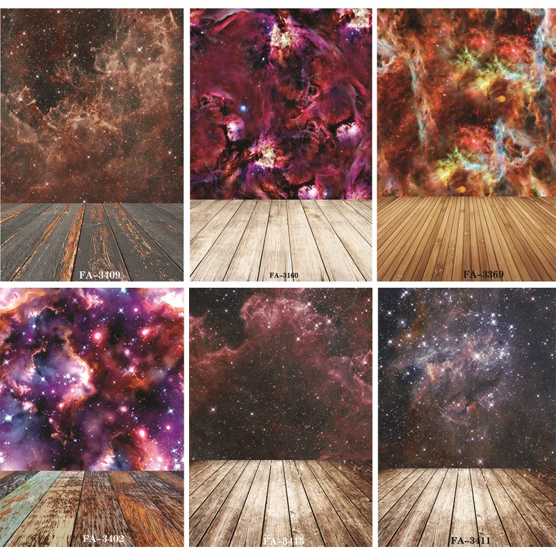 

ZHISUXI Vinyl Custom Photography Backdrops Prop Space Starry Sky and floor Theme Photography Background FA20419-98