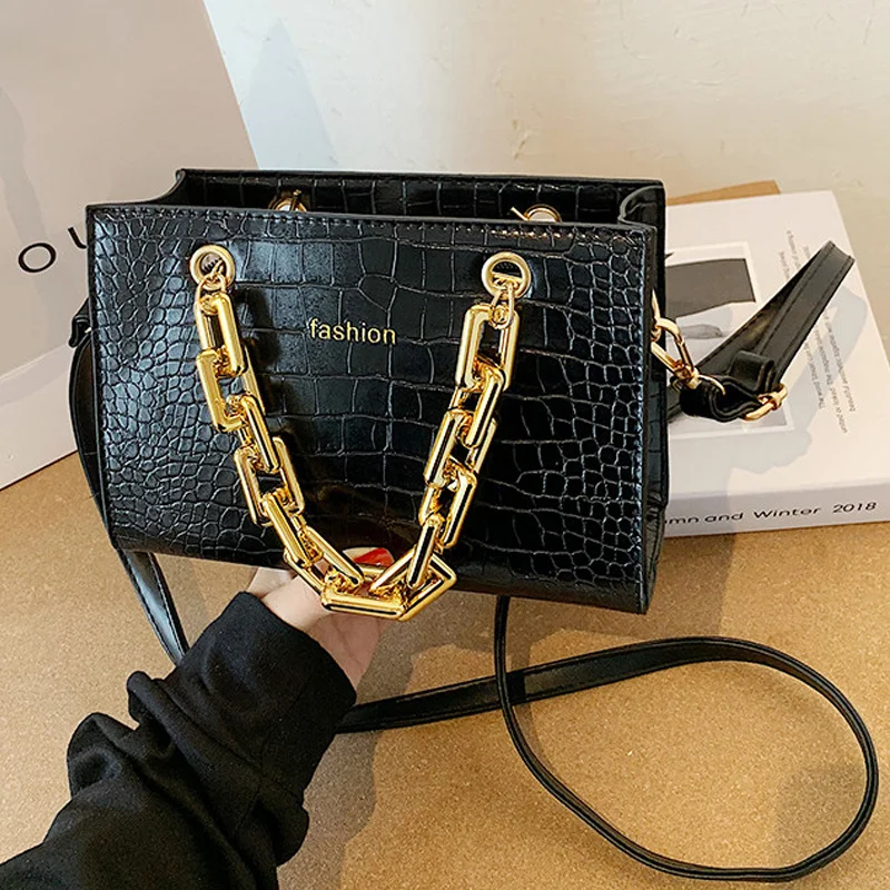 

Luxury Gold Chain Handbag Stone Pattern Leather Crossbody Bag Designer Chain Shoulder Bag Messenger Bag Mini Purses