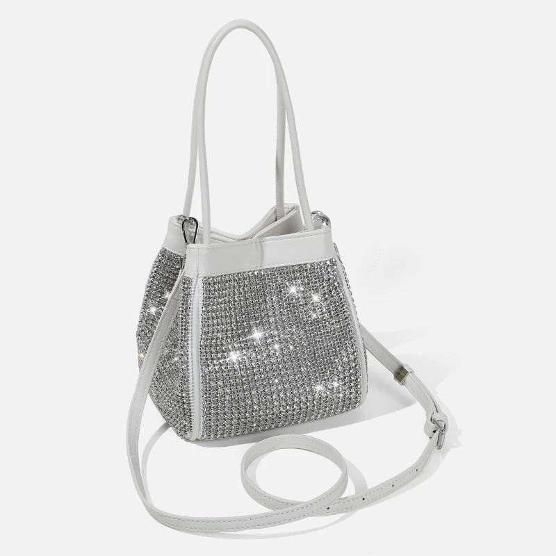 

Xianjian Rhinestone Bucket Purse Handbag Lady Gorgeous Famous BlingTotes Bags With Diomands
