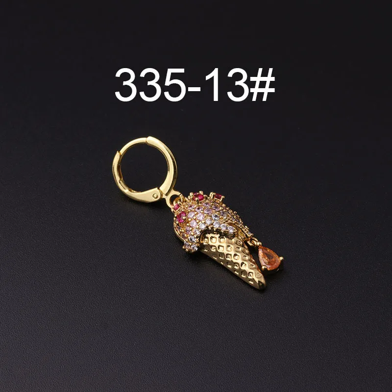 

New Fruit Animal Hoop Earrings For Women Men Gold Color Simple Minimal Tiny Cz Cartilage Ear Piercing