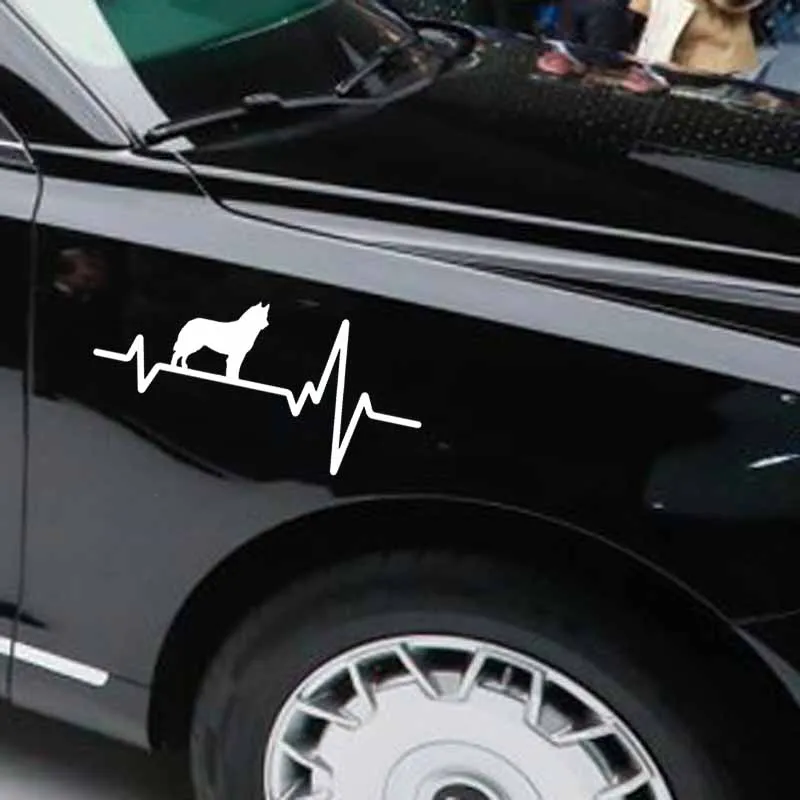 

Car Sticker, Funny Car Sticker Heartbeat Dog Hutch Bulldog PVC Decoration Waterproof PVC Sticker Creative Black/White, 18cm*8cm