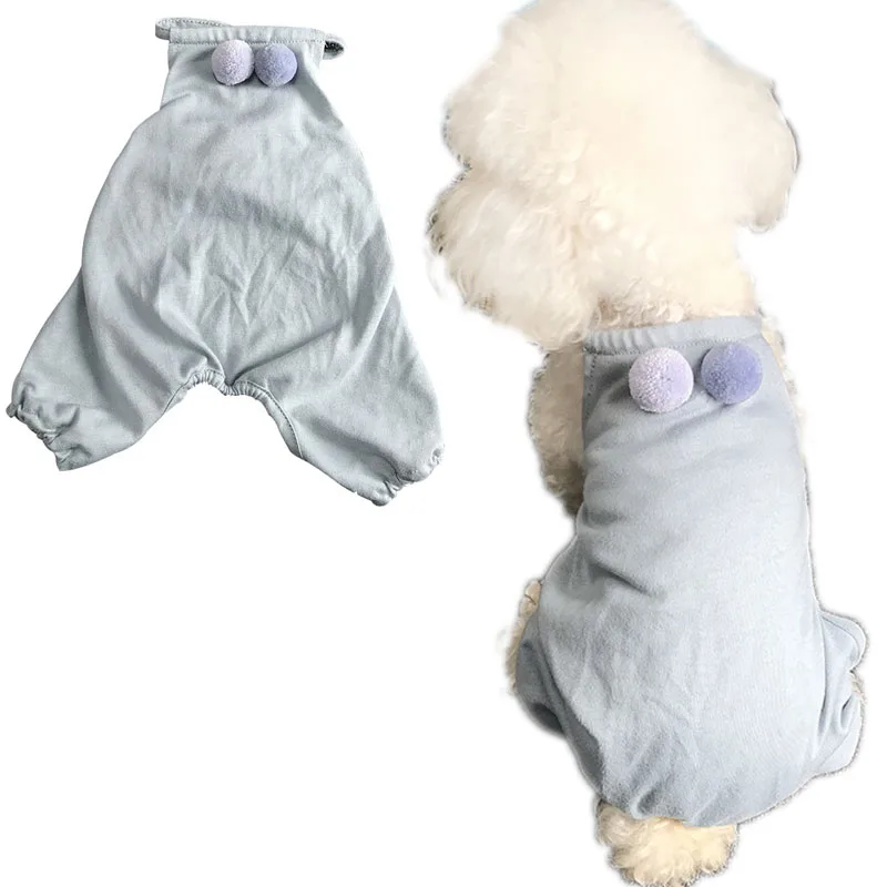 Хлопковая пижама для собак одежда домашних питомцев на 4 ножки жилет рубашка с