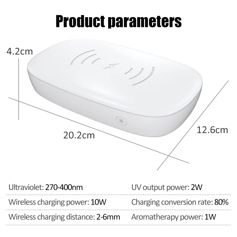 

UV Sterilizer Box Fast Wireless Charger USB Portable Disinfection Box Household For Tools Disinfection Sterilizer Cell Phone Key
