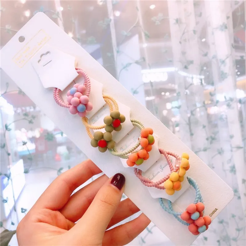 Женские Мультяшные эластичные резинки для волос с цветами фруктами животными