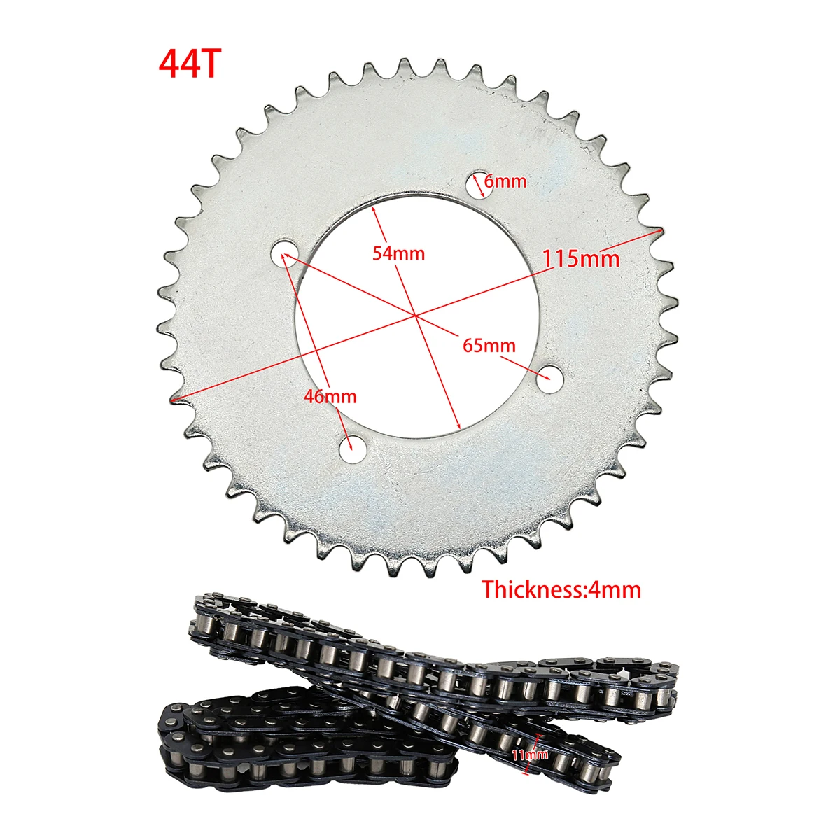 

47cc 49cc T8F цепь 136 звеньев и 44-зубчатая Звездочка для Mini Moto Atv Quad 2-тактные детали двигателя