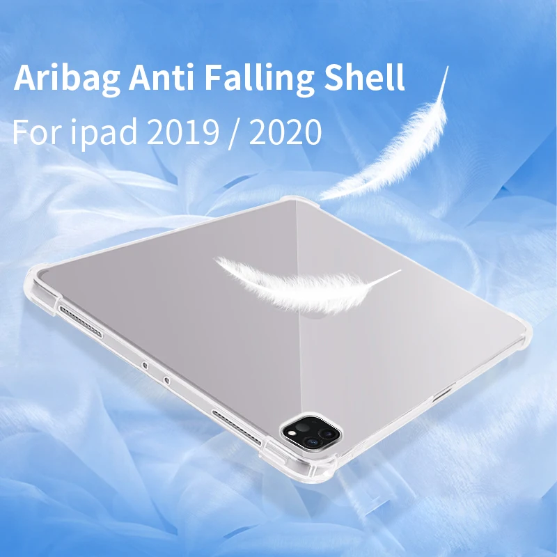 

For iPad Pro Silicone Anti-drop Transparent Tpu Cover 12.9 11 10.2 2020 2017 2018 ipad9.7 Air 4 3 2 1 Airbag Silicone Flat Case