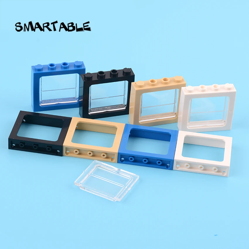 Шлейф Smartable Window 1x4x3 со стеклянным строительным блоком MOC детали поезда игрушка для