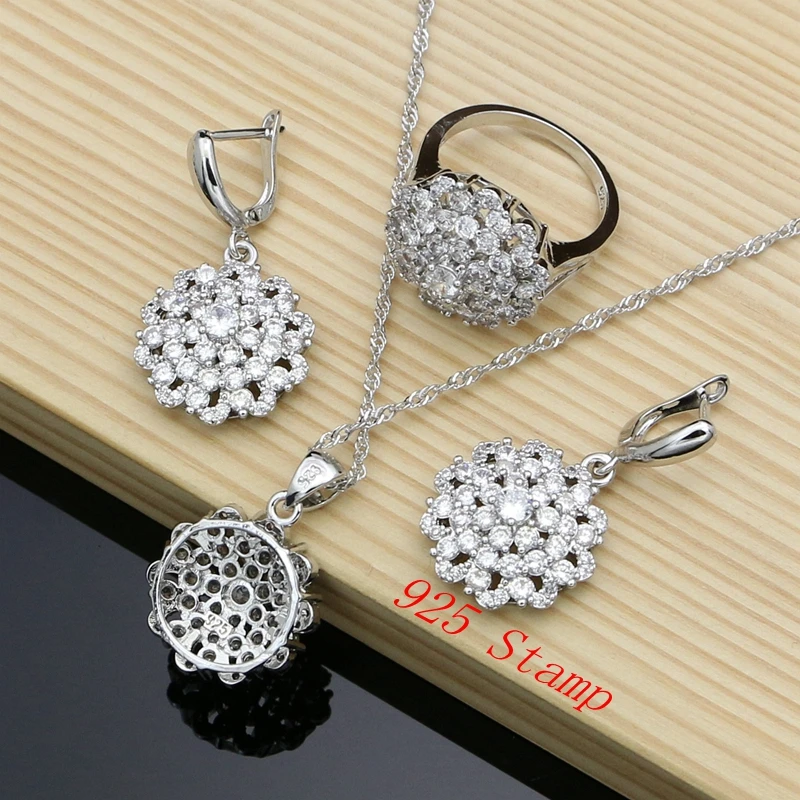 Натуральный кубический цирконий бусины 925 серебро ювелирные наборы свадебные