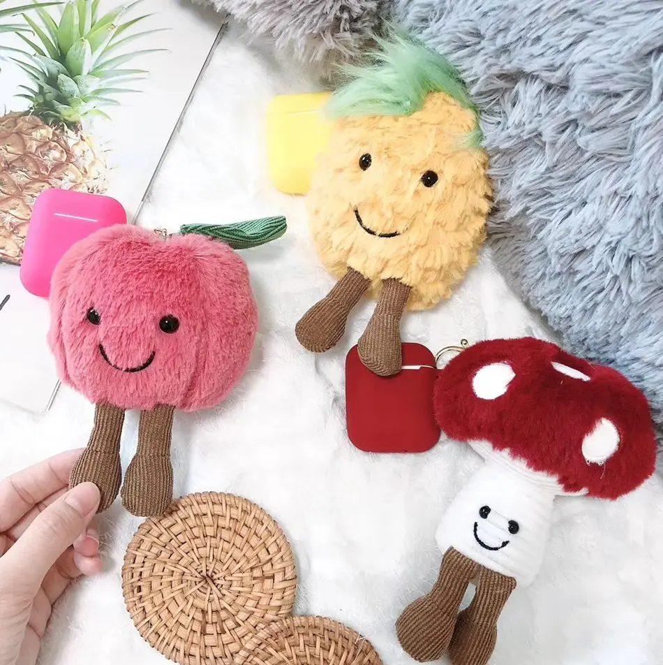 3D Cute Earphone Case for Airpods Case Cartoon Knitted plush Cover for Apple Airpods 2 Case Bear Teddy Dog Rabbit Earpods Case