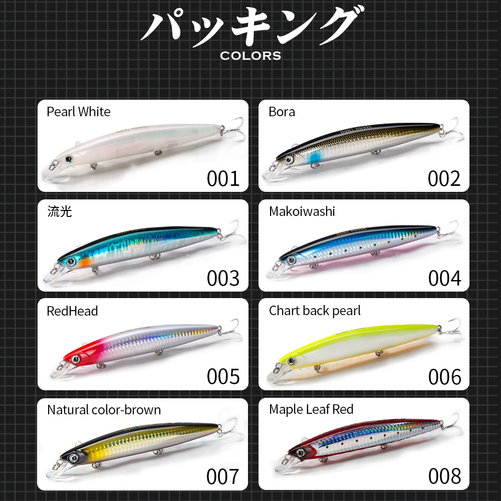 Hunthouse Jetty 135S Sinking Minnow Fishing Lures 135MM/26G Wobbling Bait Artificial Long Cast Hard Lure For Seabass Pesca LW429