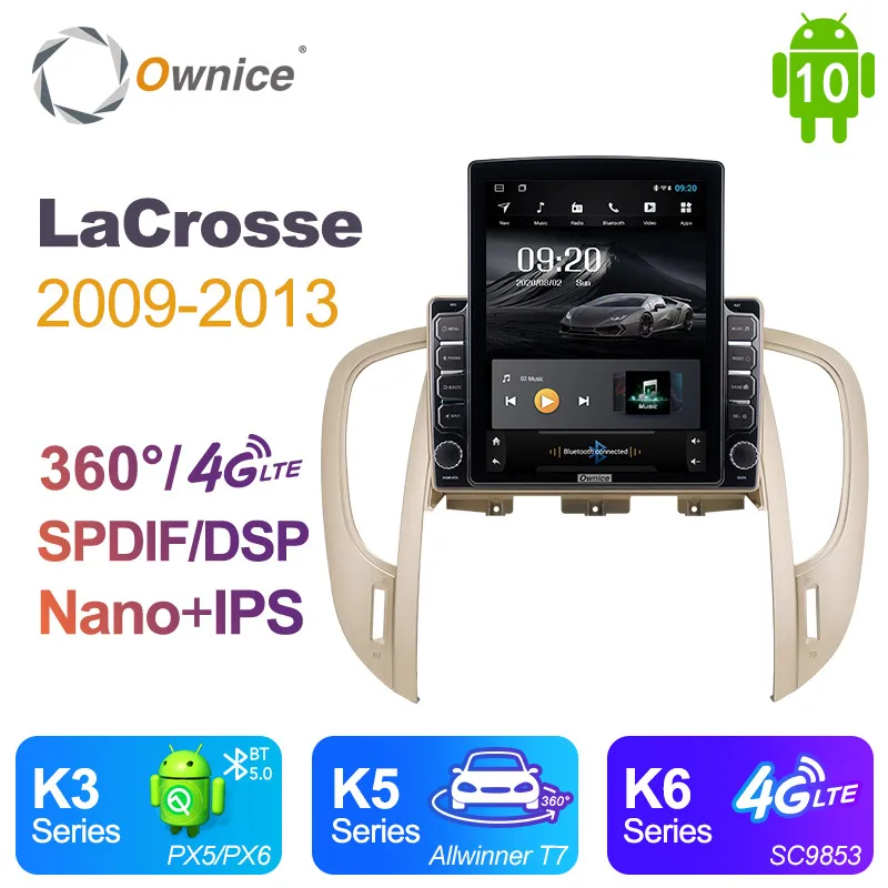 Автомобильный радиоприемник Nano Vertical Ownice Android 10 0 2din для Buick LaCrosse 2009-2013