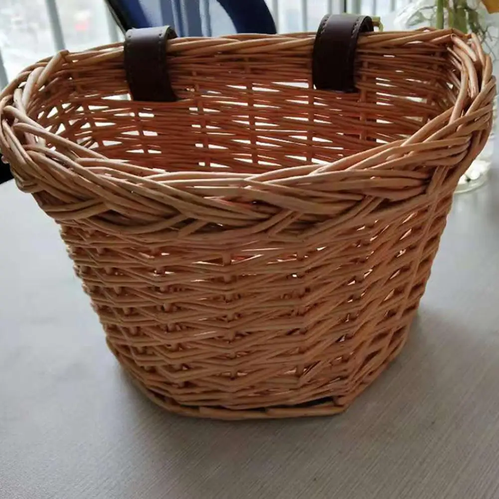 

2020 Children'S Vintage Rattan Bicycle Baskets Bicycle Balance Car D-Shaped Baskets Bike Scooter Basket Kids Bike Accessories