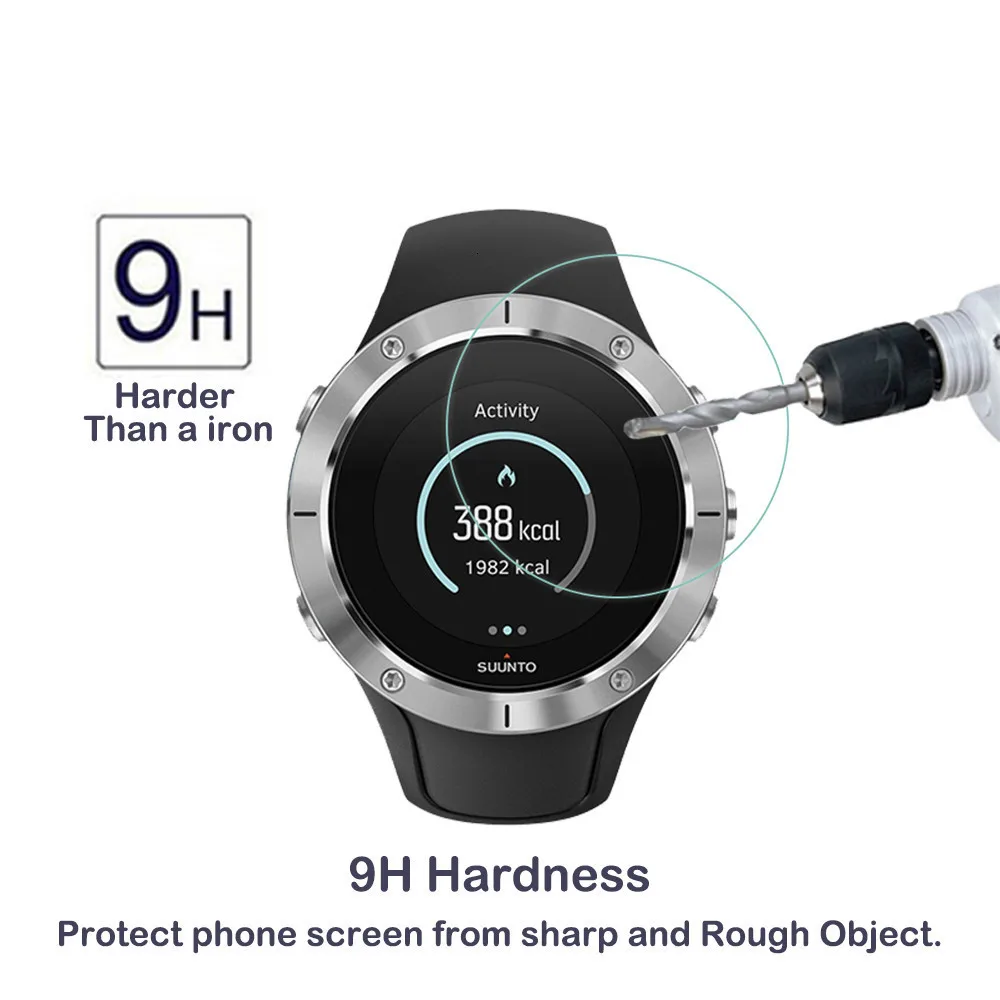 2 упаковки для Suunto Spartan тренера на запястье HR 0,3 мм 2.5D 9H прозрачное закаленное стекло для защиты экрана Смарт-часы, пленка устойчивая к царапинам
