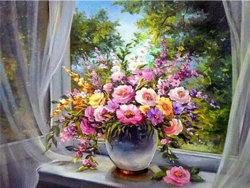 

Flower 5D Diamond Diy Cross Stitch Reflections Home Decoration Wall Art Wallpaper