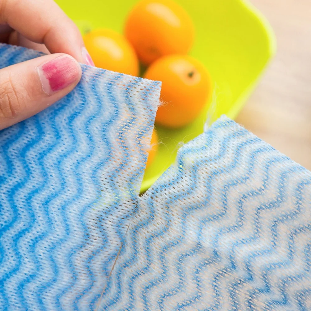 

2pcs 20x30cm Disposable Reusable Cleaning Towels Dish Cloth Dish Towels Handy Cleaning Wipes Rolls (Random Color)