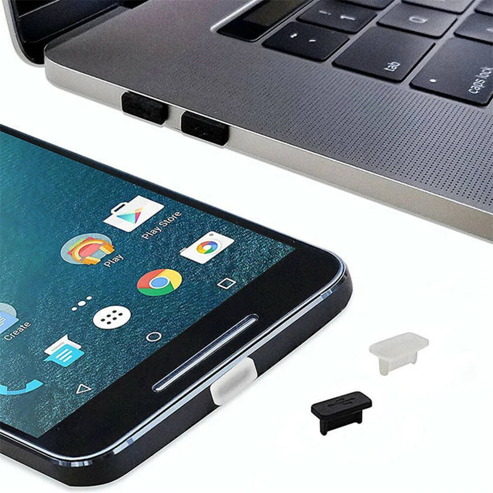 Силиконовая Пылезащитная заглушка для зарядного порта Samsung Huawei Xiaomi Type C Защитная