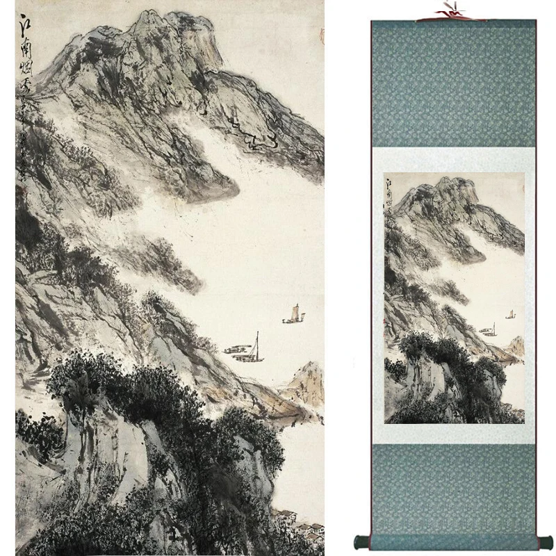 

Landscape painting Home Office Decoration Chinese scroll painting Mountains and river painting 19082406