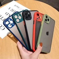 shockproof armor matte case for iphone 13 12 11 pro max xr xs x 7 8 plus se mini luxury silicone bumper clear hard pc cover capa