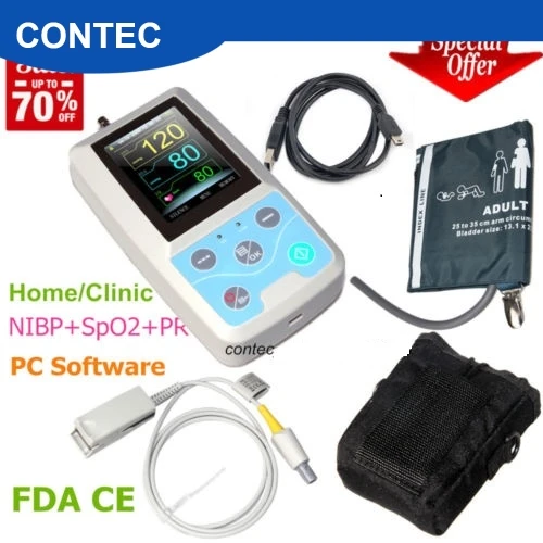 FDA CONTEC PM50 портативный монитор жизненных знаков пациента NIBP/SpO2/Pr, программное обеспечение ПК