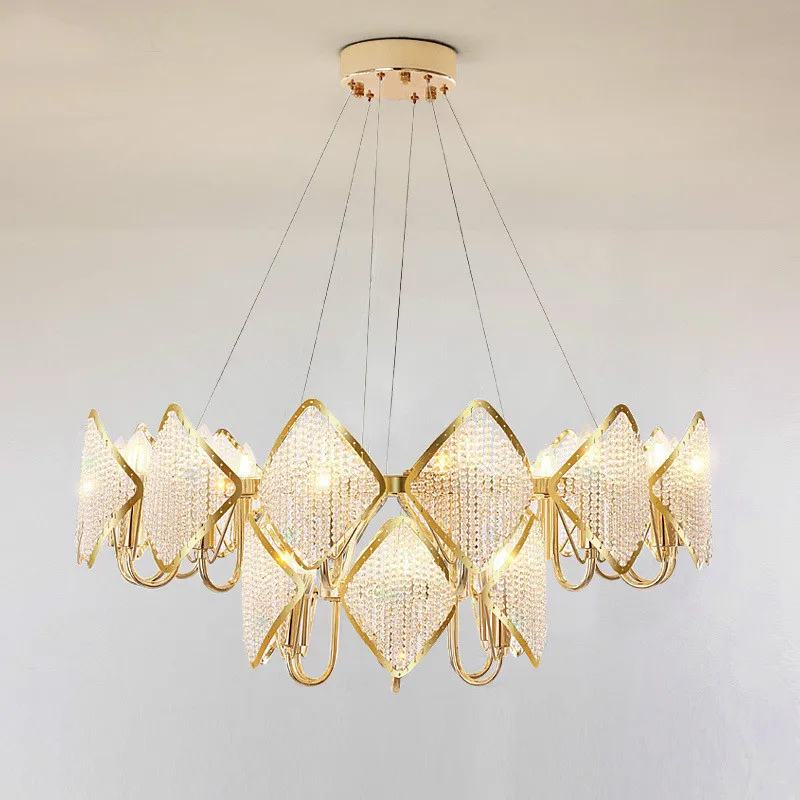 Современные роскошные виллы светодиодные подвесные светильники Хрустальные для