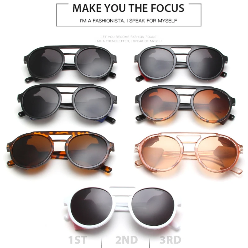 

Luxury Brand Steampunk Sunglasses Women 2021 Trend Round Sunglass Female Popular Retro Sun Glasses Shades For Women Men Classic