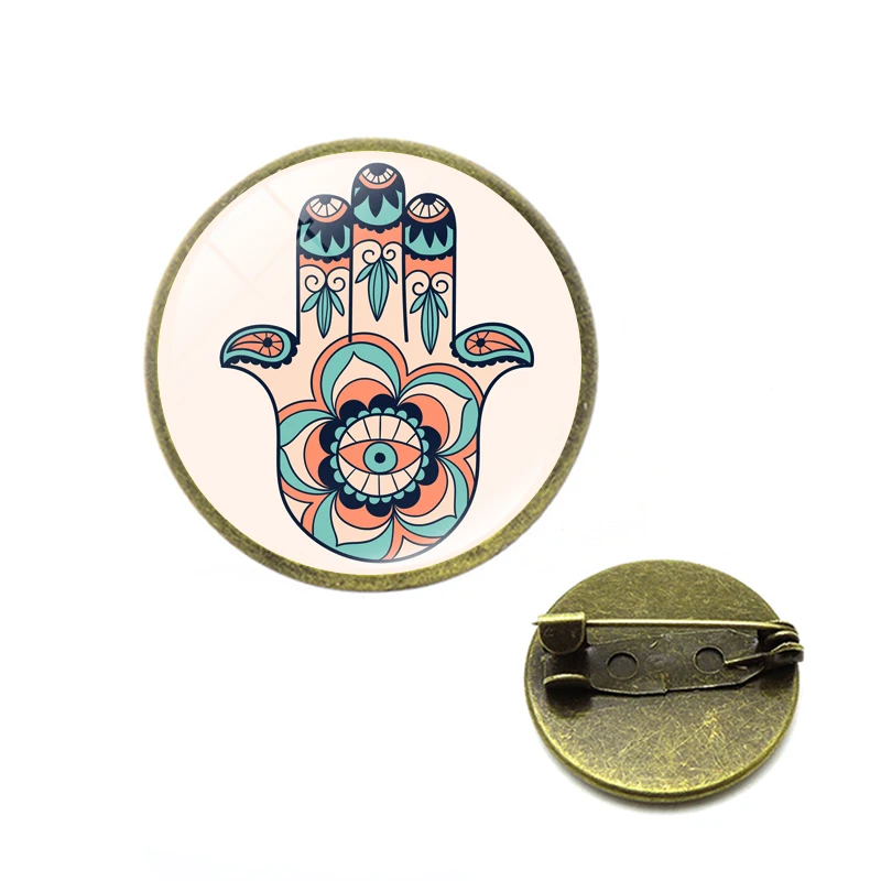 Счастливый глаз Кристалл хамса руки Броши сглаза Фатима булавки для женщин