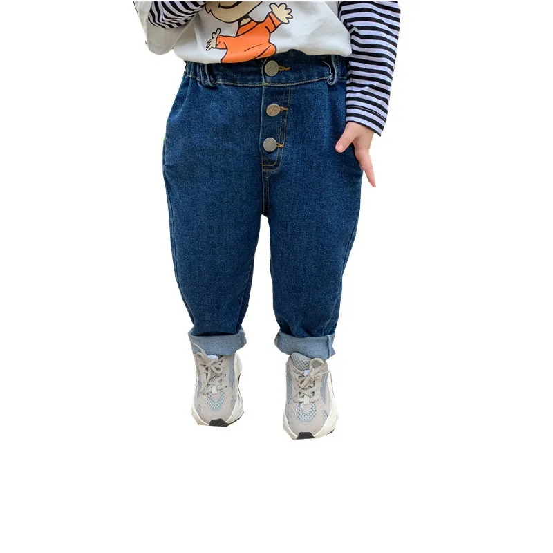 Новое поступление Осенние хлопковые однотонные универсальные джинсы в