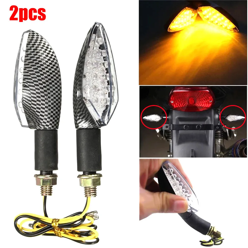 

2 PCS Universal LED Motorcycle Turn Signal Lights Amber Indicators 12V LED Blinker Universal Motorcycle Accessories