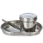 Набор для дезинфекции татуировок, 1 шт. медицинский бак для дезинфекции спирта из нержавеющей стали + 1 шт. гибкий хирургический лоток + 1 шт. пинцет