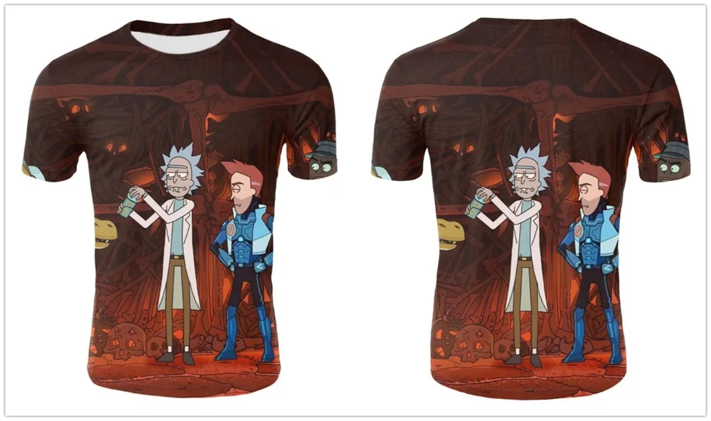 Новинка года; футболка с Мужская 3D футболка Rick and marty By Jm2; летняя футболка; футболки с короткими рукавами и круглым вырезом; Прямая поставка;