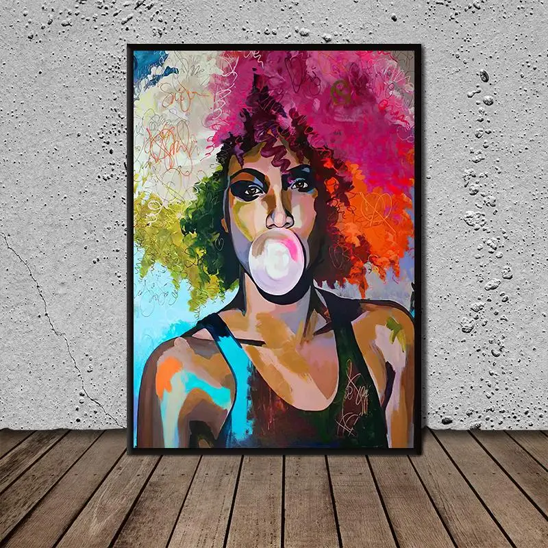 

High Quality Black Woman Canvas Art Wall Art Pictures for Living Room Home Decor Canvas Painting