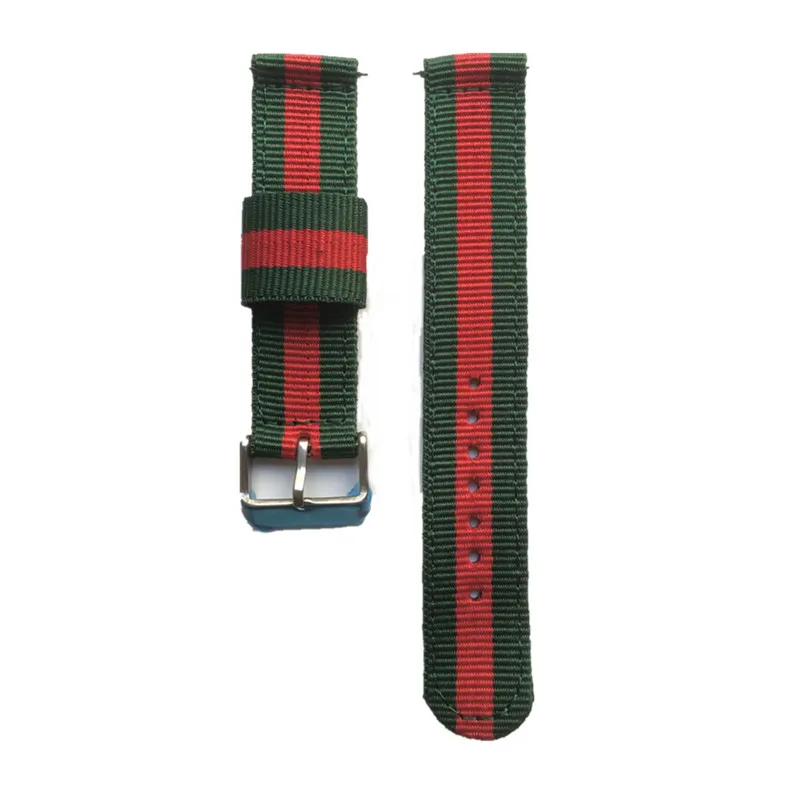 green red Нейлоновый ремешок для samsung Galaxy Watch 46mm Galaxy Шестерни S3 22 мм спортивный ремешок для часов для Huami Amazfit huawei часы 2 gt Ticwatch 1 - Цвет ремешка: green red