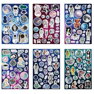 Набор наклеек с лазерной подушкой, наклейки на тему Вселенной, космоса, поездки, галактики, исследования планет, дневник, украшение для дома сделай сам, искусство, подарок для детей, A6843