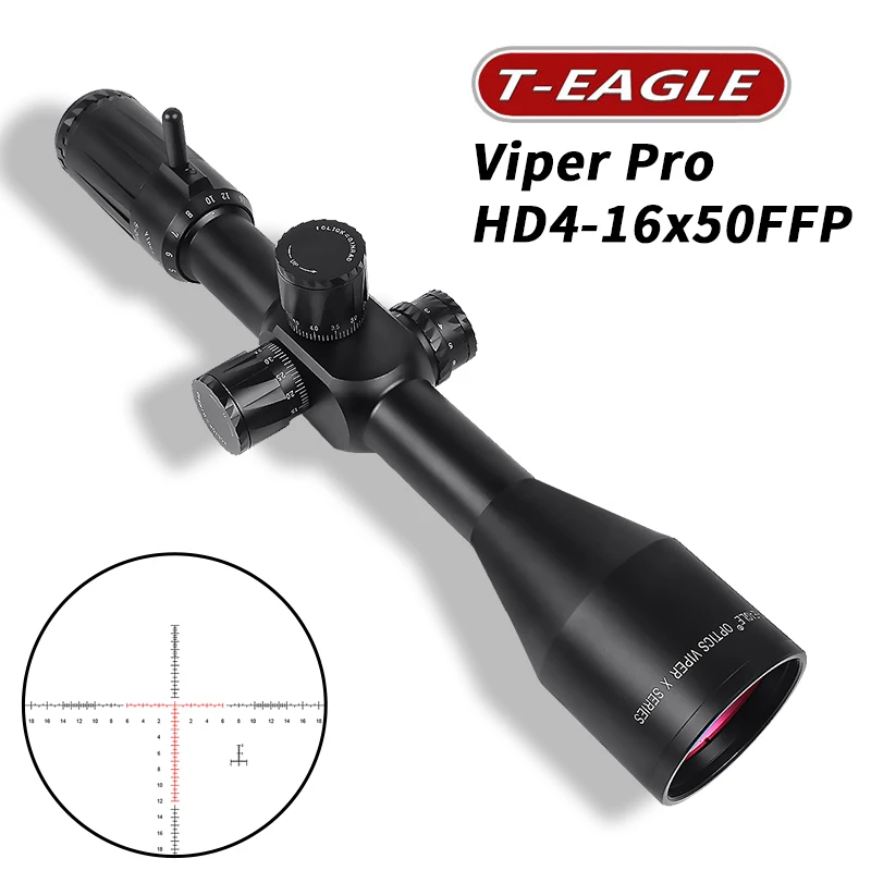 

T-EAGLE Viper HD 4-16x50 FFP Long Range First focal plane Shooting Hunting Riflescope 30mm Tube optical sight collimator scope