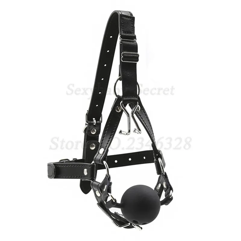 Новый силиконовый дышащий кляп с открытым ртом и крючком для носа кожаная