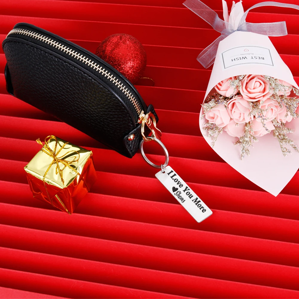 

Custom Keychain Personalized Gift Engrave Name I Love You More For Couples Men Women Husband Gift Keyring Valentine's Day Gift