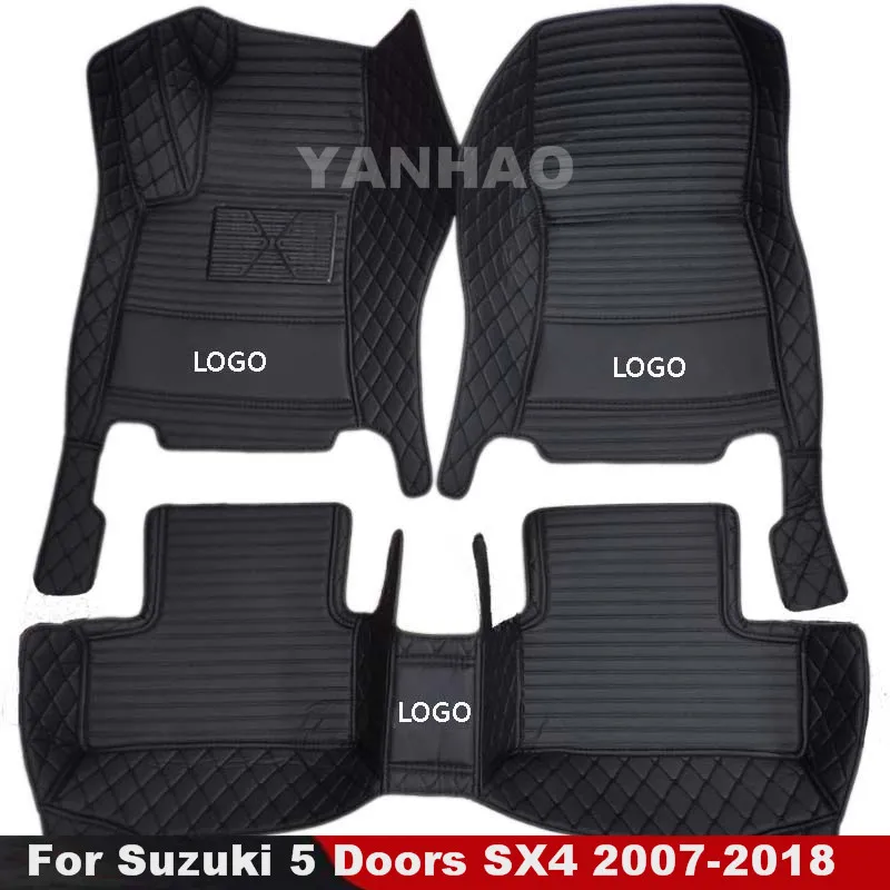 Car Floor Mats For Suzuki 5 Doors SX4 2007 2008 2009 2010 2011 2012 2013 2014 2015 2016 2017 2018 Car Accessories interior parts