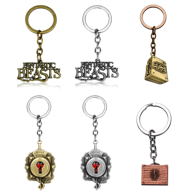 

Брелок с изображением фантастических животных и где их найти, круглый металлический брелок с головой орла, кольцо для ключей, ювелирный бре...